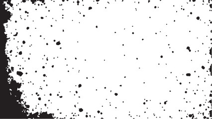 Grunge ink splash dots grained texture on white background. Ink splashes seamless pattern. Black and white spray texture.
