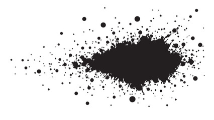 Grunge ink splash dots grained texture on white background. Ink splashes seamless pattern. Black and white spray texture.