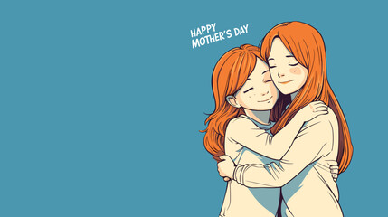 Mother's Day Hug: A tender moment unfolds as a mother embraces her child, embodying the love and connection. Expressing appreciation and adoration for the mother's tender heart on mother's day.