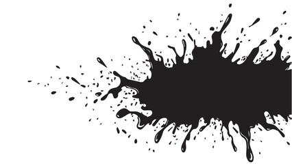 Ink splash isolated on white background. Black drop ink splatter. Black Ink splash texture background. 
