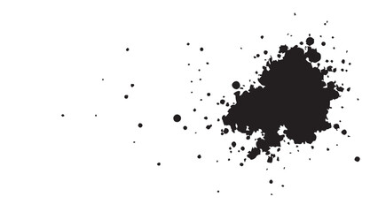 Ink splash isolated on white background. Black drop ink splatter. Black Ink splash texture background. 