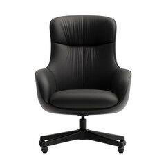 Chair with smooth black upholstery and curved design offers style and comfort for any space
