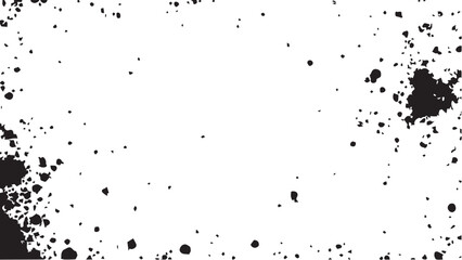 Grunge ink splash dots grained texture on white background. Ink splashes seamless pattern. Black and white spray texture.