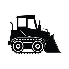 Naklejka premium Heavy Construction Bulldozer Machine silhouette vector art illustration
