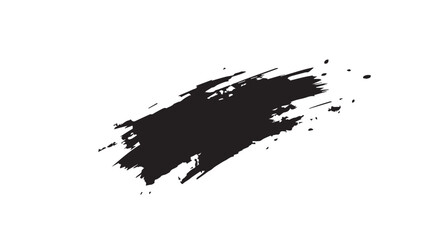 Black brush stroke on white background. Abstract black ink splash, paint, brush strokes. 
