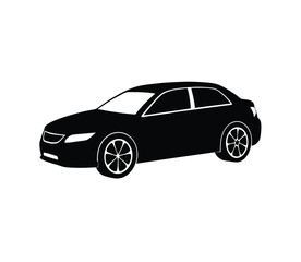 Modern Sedan Style Car silhouette vector art illustration