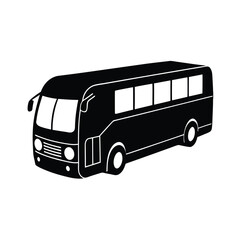 Long Distance Coach Bus silhouette vector art illustration