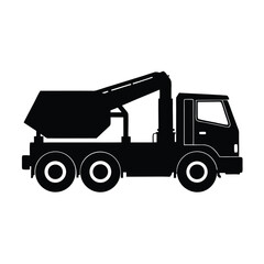 Heavy Concrete Pump Truck silhouette vector art illustration