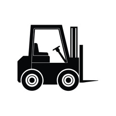 Warehouse Forklift Lifting Machine silhouette vector art illustration