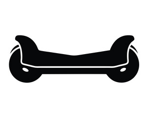 Self-Balancing Hoverboard Scooter silhouette vector art illustration