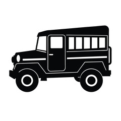 Philippine Jeepney Public Transport silhouette vector art illustration