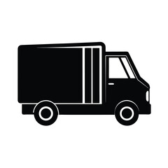 Refrigerated Delivery Truck silhouette vector art illustration