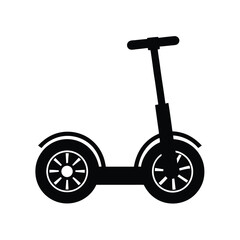 Electric Segway Vehicle silhouette vector art illustration