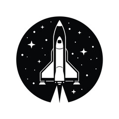 Space Shuttle Orbiter Silhouette vector art illustration