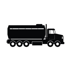 Industrial Tanker Fuel Truck silhouette vector art illustration