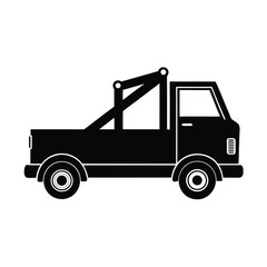 Heavy Duty Tow Truck Recovery Vehicle silhouette vector art illustration