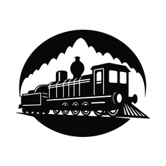 High Speed Modern Train silhouette vector art illustration