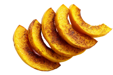 Artful arrangement showcasing spiced mango slices, a colorful and appetizing presentation.