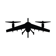 Unmanned Aerial Vehicle UAV Drone silhouette vector art illustration