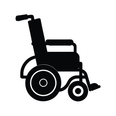Electric Powered Wheelchair silhouette vector art illustration