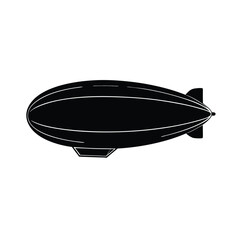 Vintage Zeppelin Airship Blimp silhouette vector art illustration