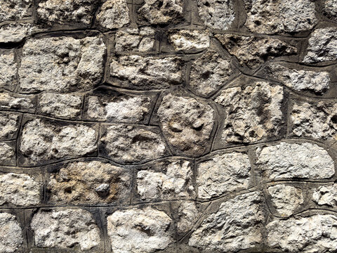 Fototapeta Old red brick wall, mur ściana z czerwonej cegły, kamienna 