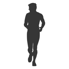 Boy jogging silhouette 1