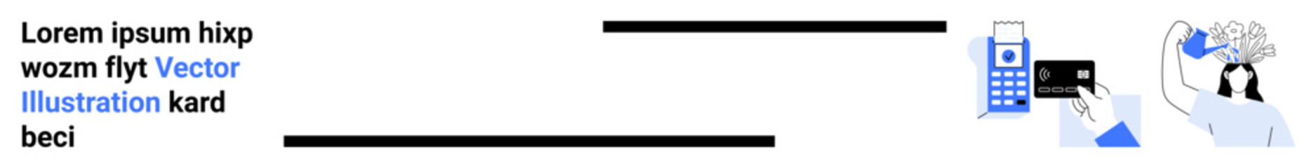 Payment terminal with card reader, receipt, and data analysis metaphor. Ideal for fintech, banking, e-commerce, innovation, technology, startup presentations simple landing page