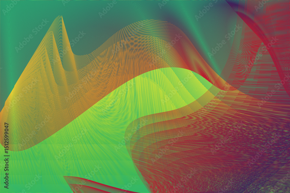 Poster abstract colorful lines waves gradient artistic design art