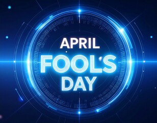 Futuristic April Fool's Day graphic