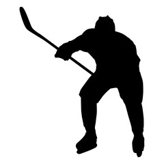 Fototapeta premium Hockey player shoot silhouette