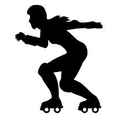Girl roller skating silhouette
