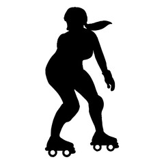 Roller skater looking back silhouette