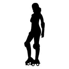 Roller skater posing silhouette