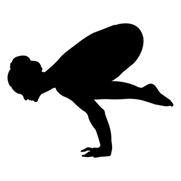 Crane crow yoga pose silhouette