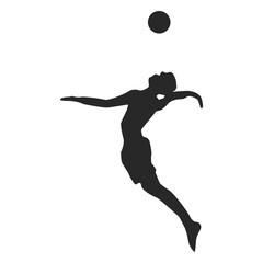 Man jump serve silhouette
