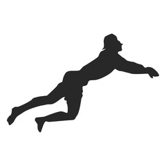 Volleyball player dive position