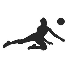 Volleyball defense position silhouette