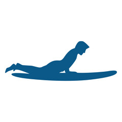 Surfing board position silhouette