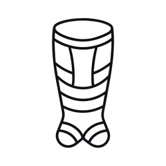 Protective Shin Guard Line Art Vector Icon