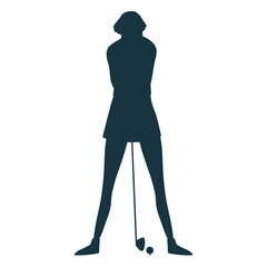 Player female club cap skirt hair silhouette