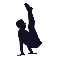 Gymnast man exercise silhouette