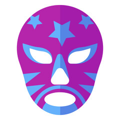 Mask luchador stripe star flat
