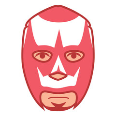 Mask red front facing flat