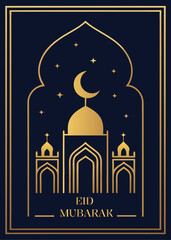 Eid-ul-adha mosque vector illustration