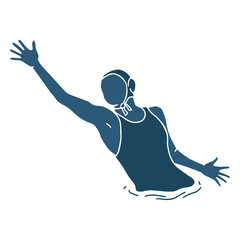 Waterpolo woman throwing ball