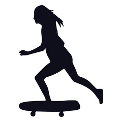 Female skater silhouette skater