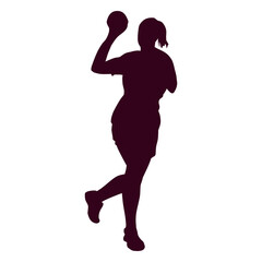 Female handball player people silhouette