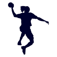 Guy playing handball silhouette