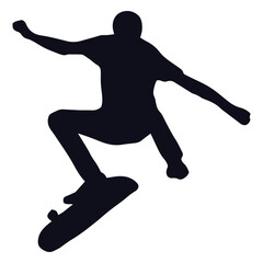 Guy tricks skating silhouette